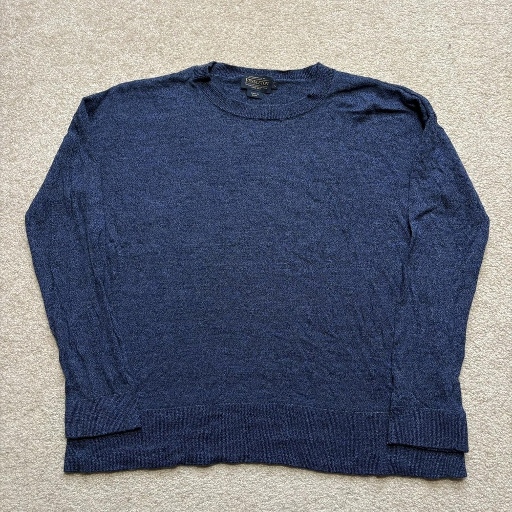 Pendleton Sweater Womens Large Blue‎ Lightweight Knit Crewneck Pullover Casual